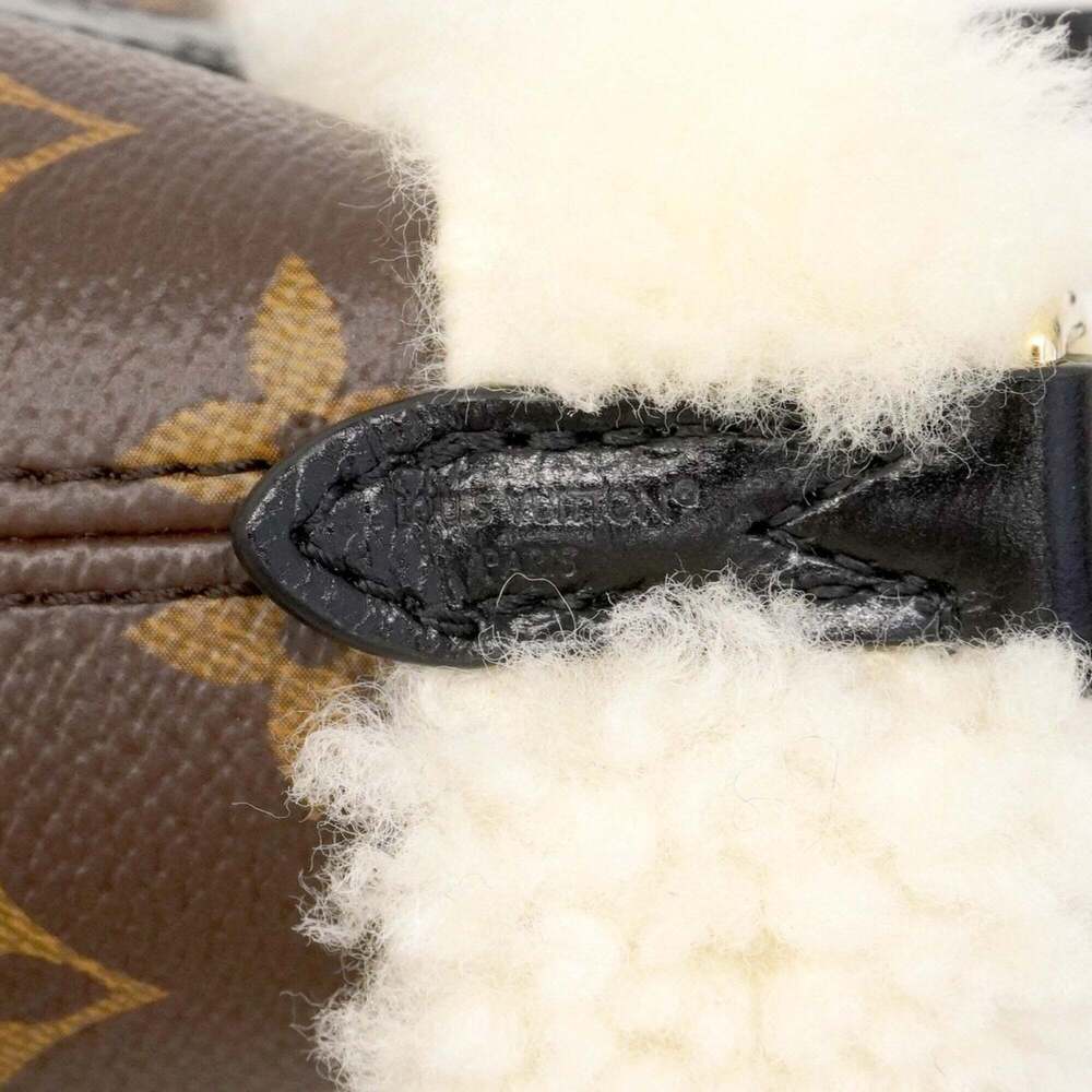 Louis Vuitton Monogram Shearling Neverfull Inside Out BB Handbag M26315 Brown... - Picture 5 of 10
